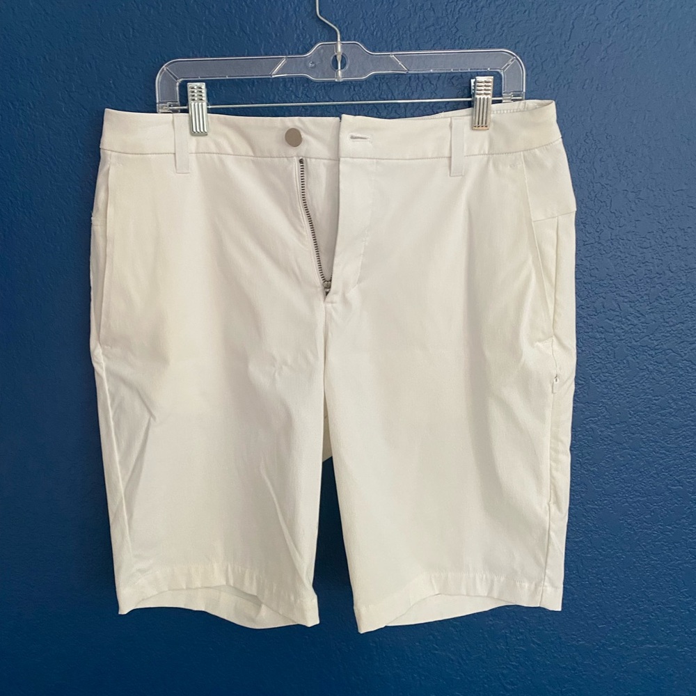 Lululemon Athletica White Flat Front Shorts